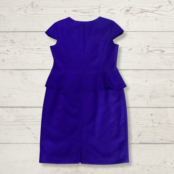 ANNE KLEIN Dress with Peplum faux pocket - Blue - Size 14 - Picture 2 of 3